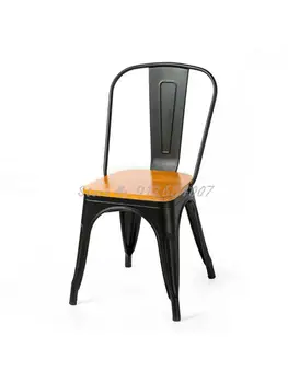 מותאם אישית סגנון תעשייתי הכיסא המקומי ברזל אמנות האוכל כיסא מסעדה מסעדת בלאק מטאל חסכוני יחיד פנאי